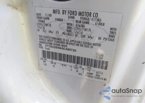 2010 Ford F-250 Lariat/Xl/Xlt из США, поврежденный, VIN 1FTSX2B58AEA89720